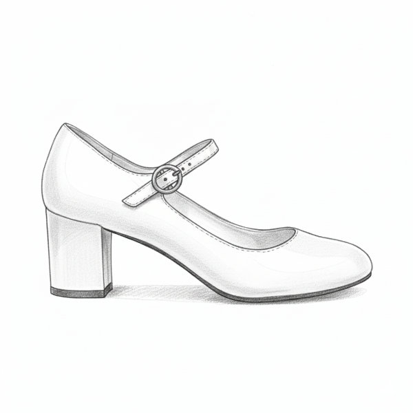 Strichzeichnung eines Mary-Jane-Pumps