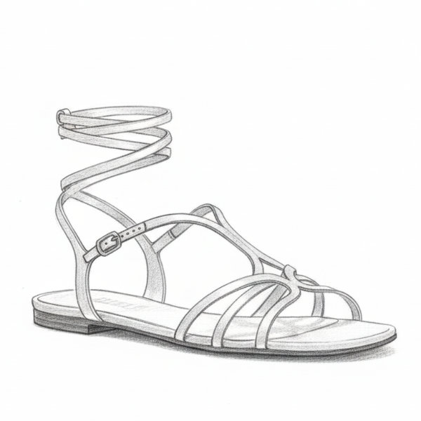 Strichzeichnung einer Sandale